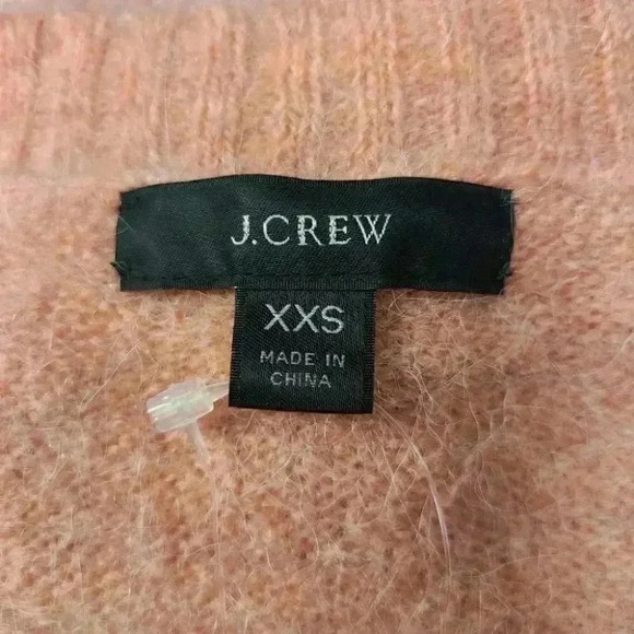 J. Crew Alpaca Merino Wool Pink Blue Striped Sweater Black Label Coastal XS - Picture 9 of 11